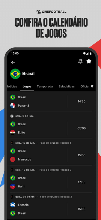 App do Dia - Melhores apps para acompanhar a Copa do Mundo 2026 no celular 7 Aplicativo para fãs de futebol, oferecendo resultados ao vivo, estatísticas e informações sobre equipes e jogadores.