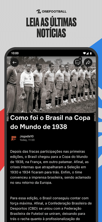App do Dia - Melhores apps para acompanhar a Copa do Mundo 2026 no celular 8 Aplicativo para fãs de futebol, oferecendo resultados ao vivo, estatísticas e informações sobre equipes e jogadores.