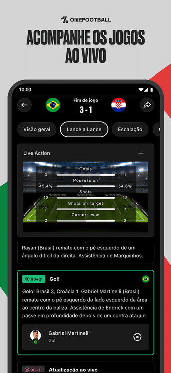 App do Dia - Melhores apps para acompanhar a Copa do Mundo 2026 no celular 9 Aplicativo para fãs de futebol, oferecendo resultados ao vivo, estatísticas e informações sobre equipes e jogadores.